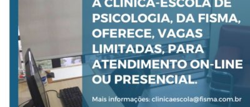 Clínica-Escola da FISMA tem vagas abertas para atendimentos