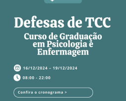 Fique atento ao cronograma das defesas de TCC!