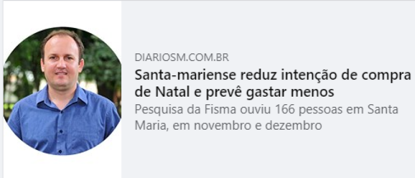 Pesquisa de intenção de compras no Natal é destaque na imprensa local